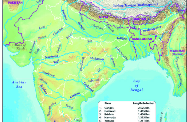 RIVERS OF INDIA WITH THEIR TRIBUTARIES